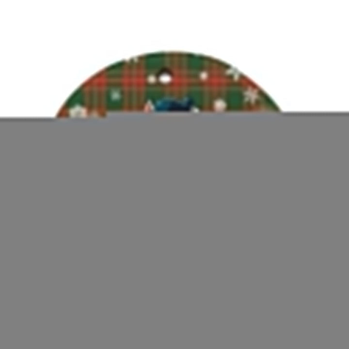 Scottish Menzies Green Modern Clan Tartan Ceramic Ornament Cute Scottish Terrier Dog Circle Style Tartan Plaid