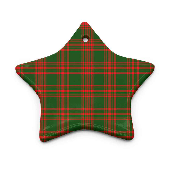 Scottish Menzies Green Modern Clan Tartan Ceramic Ornament Star Shape Tartan Plaid