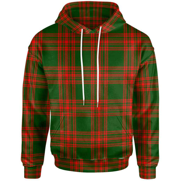 Scottish Menzies Green Modern Clan Tartan Hoodie Front Side Tartan Plaid