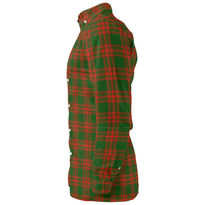 Scottish Menzies Green Modern Clan Tartan Long Sleeve Shirt Tartan Plaid