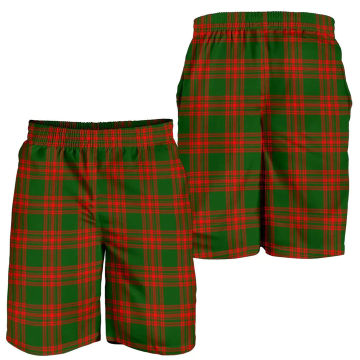 Scottish Menzies Green Modern Clan Tartan Men's Shorts