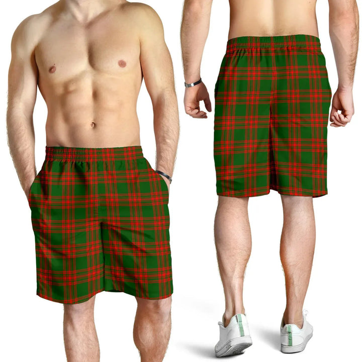 Scottish Menzies Green Modern Clan Tartan Men's Shorts