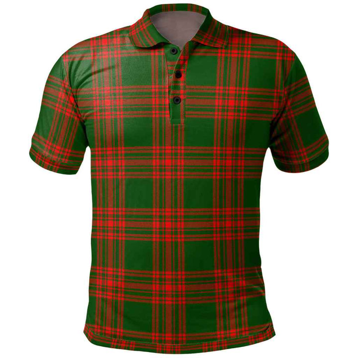 Scottish Menzies Green Modern Clan Tartan Polo Shirt Front Side Tartan Plaid