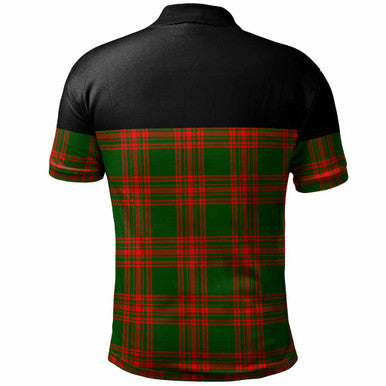 Scottish Menzies Green Modern Clan Tartan Polo Shirt - Horizontal Style Back Side Tartan Plaid