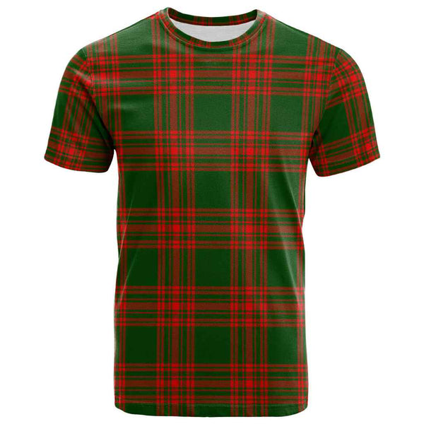 Scottish Menzies Green Modern Clan Tartan T-Shirt Front Side Tartan Plaid