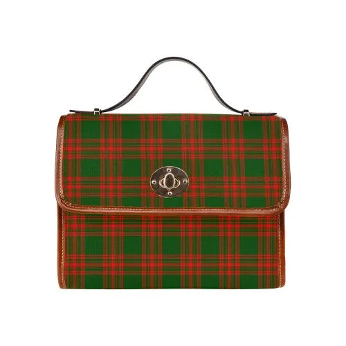 Scottish Menzies Green Modern Clan Tartan Waterproof Canvas Bag Tartan Plaid 1