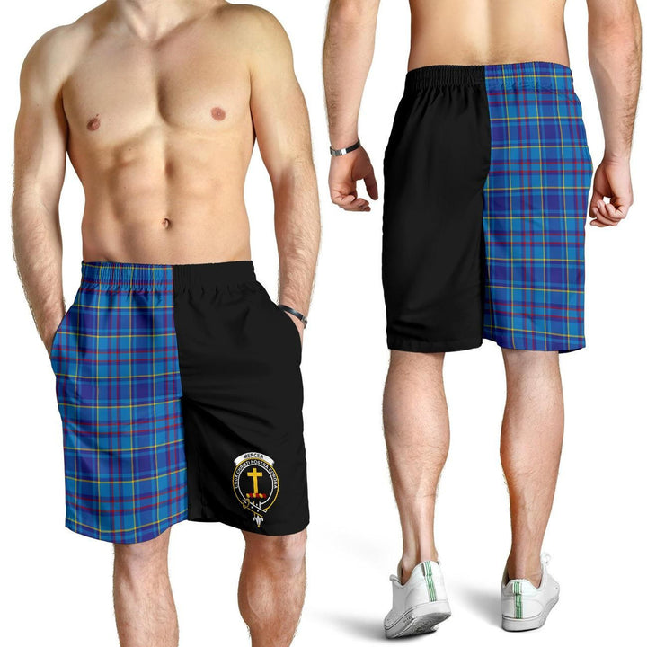 Scottish Mercer Clan Crest Tartan Half of Me Men's Shorts