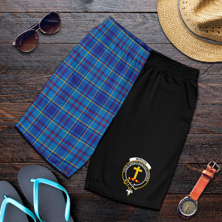 Scottish Mercer Clan Crest Tartan Half of Me Men's Shorts