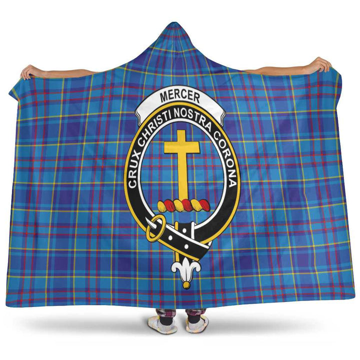 Scottish Mercer Clan Crest Tartan Hooded Blanket Tartan Plaid 1