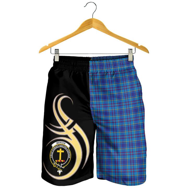 Scottish Mercer Modern Clan Crest Tartan Believe in Me Men's Shorts