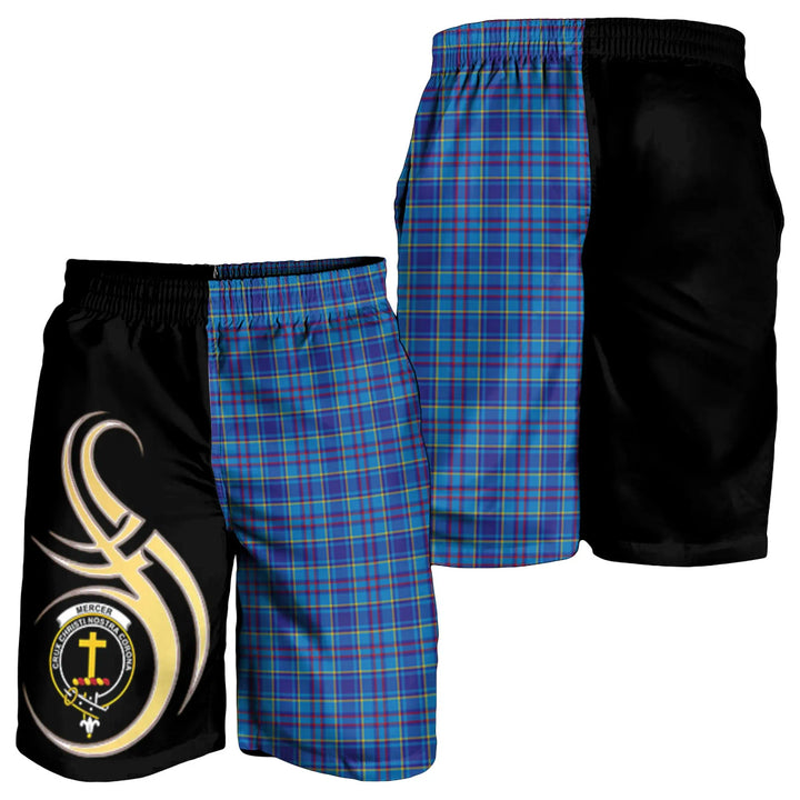 Scottish Mercer Modern Clan Crest Tartan Believe in Me Men's Shorts
