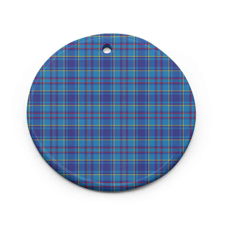 Scottish Mercer Modern Clan Tartan Ceramic Ornament Circle Shape Tartan Plaid