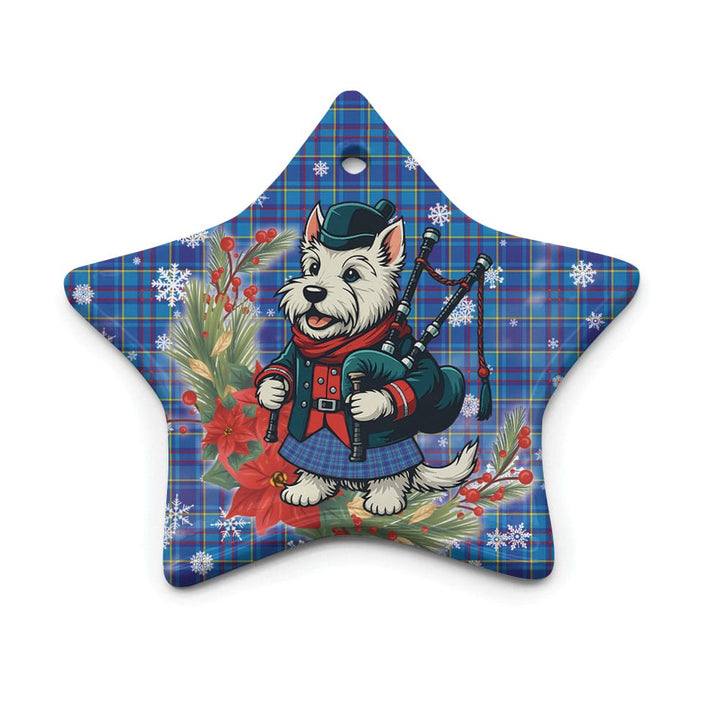 Scottish Mercer Modern Clan Tartan Ceramic Ornament Cute Scottish Terrier Dog Star Style Tartan Plaid