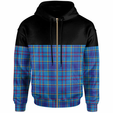 Scottish Mercer Modern Clan Tartan Hoodie - Horizontal Style Zip Tartan Plaid