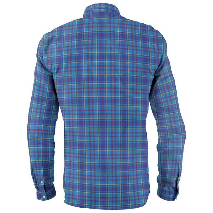 Scottish Mercer Modern Clan Tartan Long Sleeve Shirt Back Side Tartan Plaid