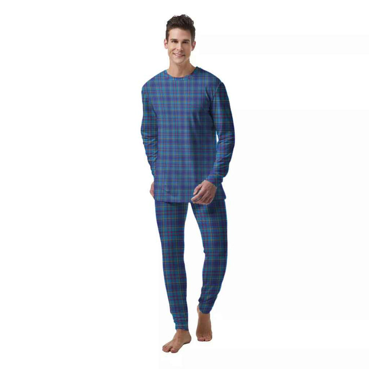 Scottish Mercer Modern Clan Tartan Pajama Set  Men Front Side Tartan Plaid