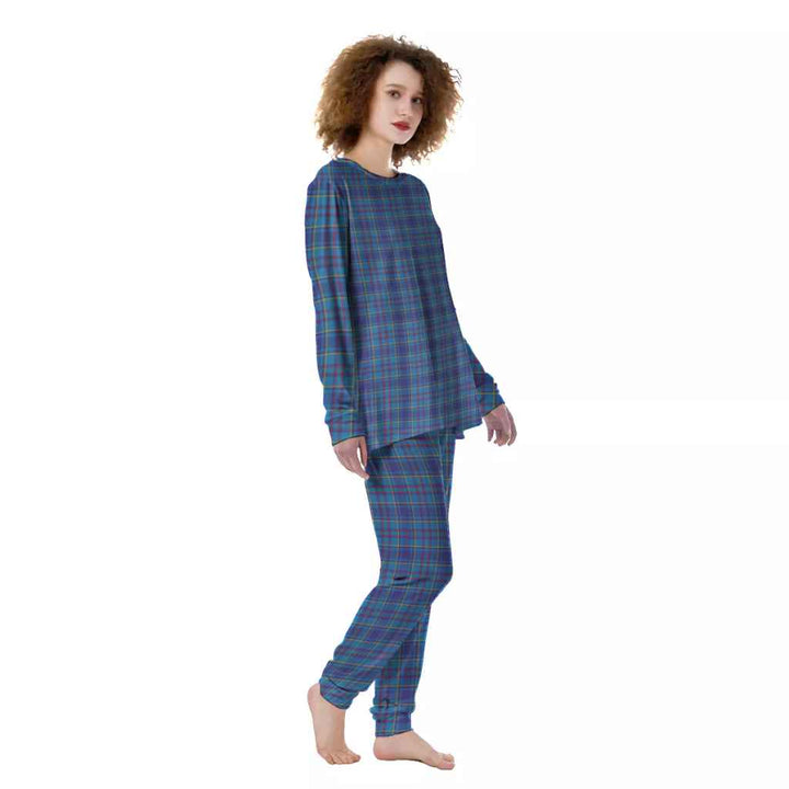 Scottish Mercer Modern Clan Tartan Pajama Set Women Front Side Tartan Plaid