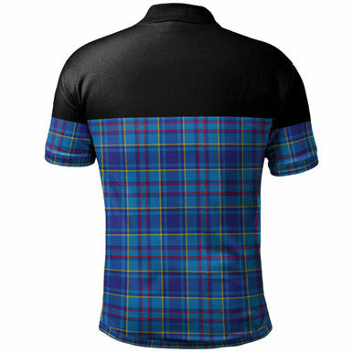 Scottish Mercer Modern Clan Tartan Polo Shirt - Horizontal Style Back Side Tartan Plaid