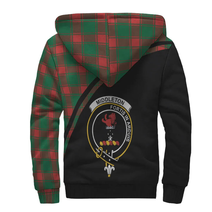 Scottish Middleton Clan Crest Tartan Curve Sherpa Hoodie