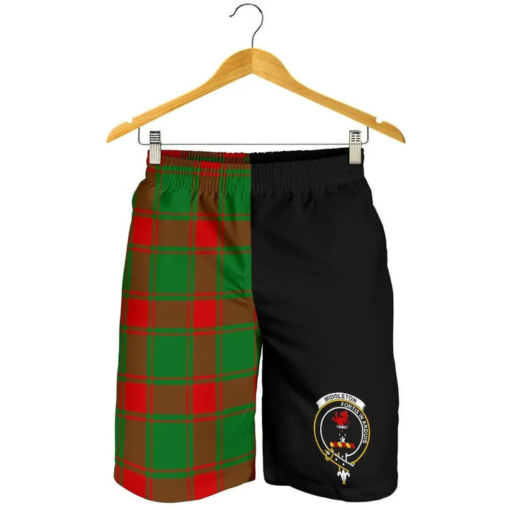 Scottish Middleton Clan Crest Tartan Half of Me Men's Shorts