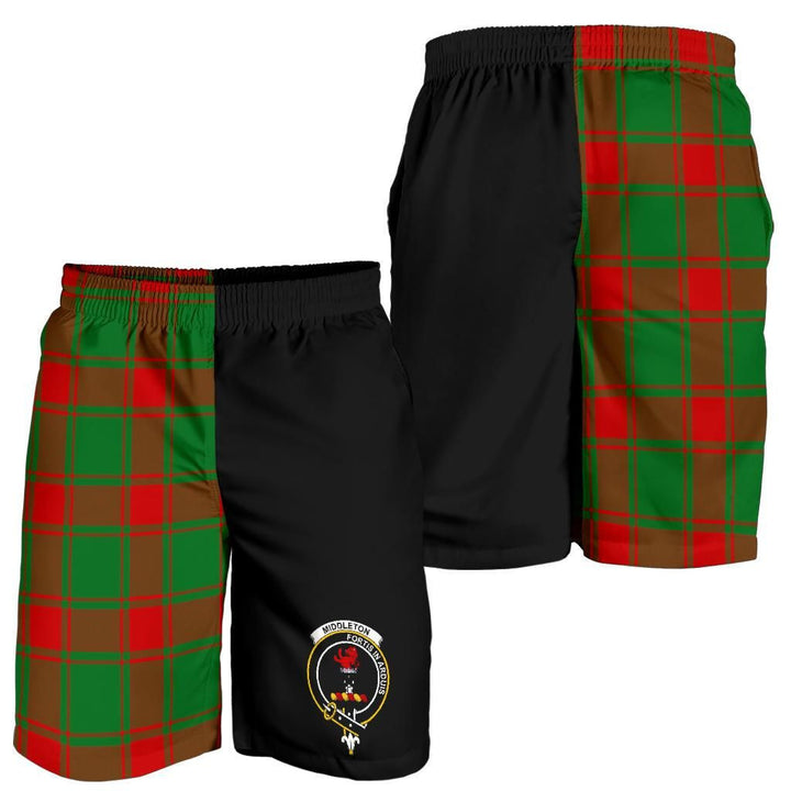 Scottish Middleton Clan Crest Tartan Half of Me Men's Shorts