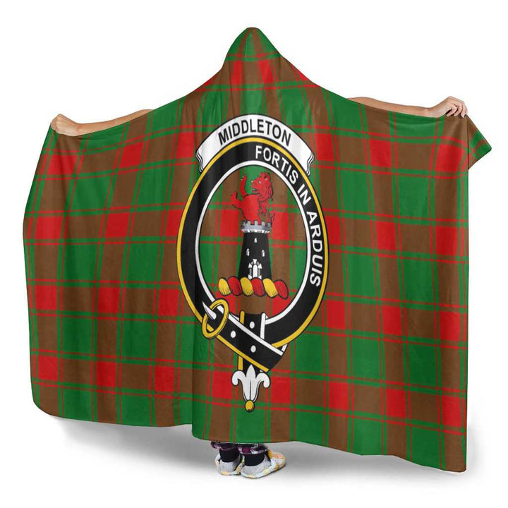 Scottish Middleton Clan Crest Tartan Hooded Blanket Tartan Plaid 3