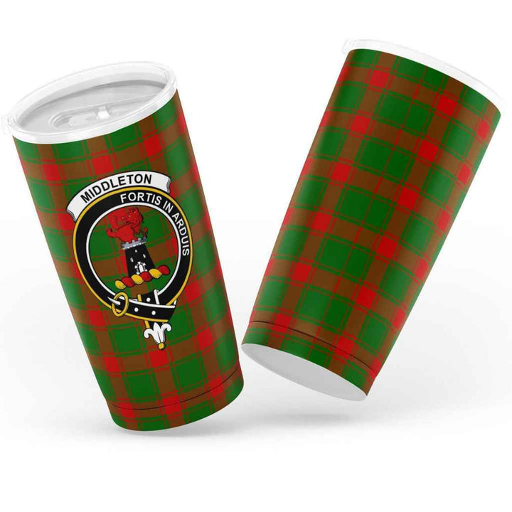 Scottish Middleton Clan Crest Tartan Insulated Tumbler Tartan Plaid 3
