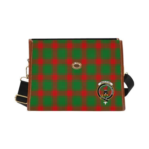 Scottish Middleton Clan Crest Tartan Waterproof Canvas Bag Tartan Plaid 2
