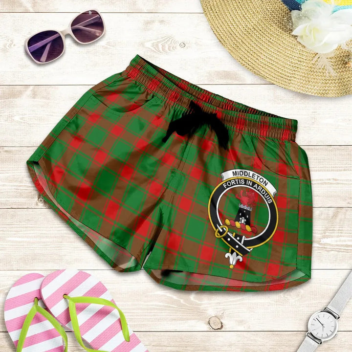 Scottish Middleton Modern Clan Crest Tartan Women Shorts