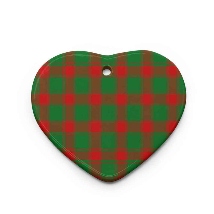 Scottish Middleton Modern Clan Tartan Ceramic Ornament Heart Shape Tartan Plaid
