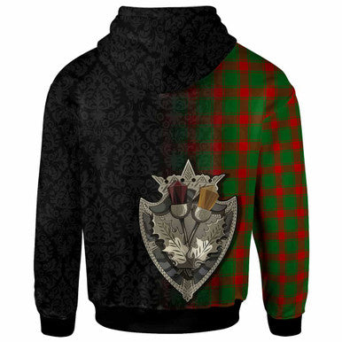 Scottish Middleton Modern Clan Tartan Hoodie - Half Thistle Flowers Celtic Design Back Side Tartan Plaid