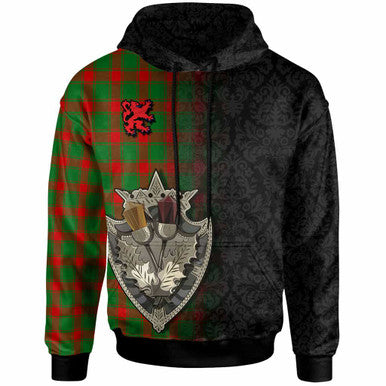 Scottish Middleton Modern Clan Tartan Hoodie - Half Thistle Flowers Celtic Design Front Side Tartan Plaid