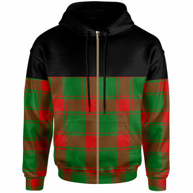 Scottish Middleton Modern Clan Tartan Hoodie - Horizontal Style Zip Tartan Plaid