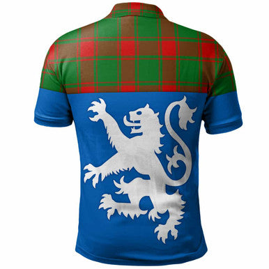 Scottish Middleton Modern Clan Tartan Polo Shirt - Lion Rampant of Scotland With Flag Back Side Tartan Plaid