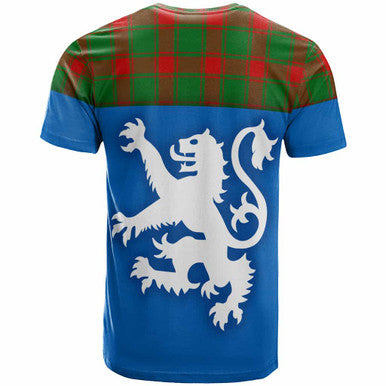 Scottish Middleton Modern Clan Tartan T-Shirt - Lion Rampant of Scotland With Flag Back Side Tartan Plaid