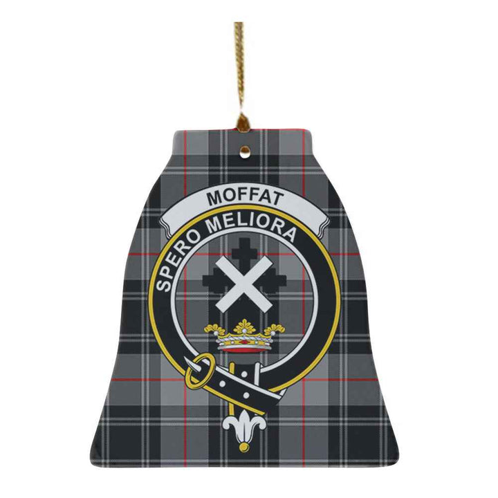 Scottish Moffat Clan Crest Tartan Ceramic Ornament Bell Shape Tartan Plaid
