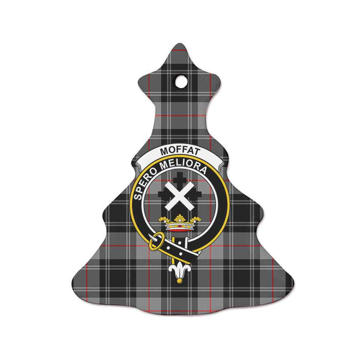 Scottish Moffat Clan Crest Tartan Ceramic Ornament Tree Shape Tartan Plaid