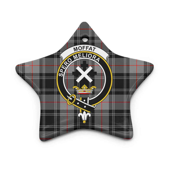 Scottish Moffat Clan Crest Tartan Ceramic Ornament Star Shape Tartan Plaid