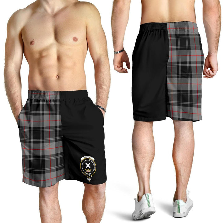 Scottish Moffat Clan Crest Tartan Half of Me Men's Shorts