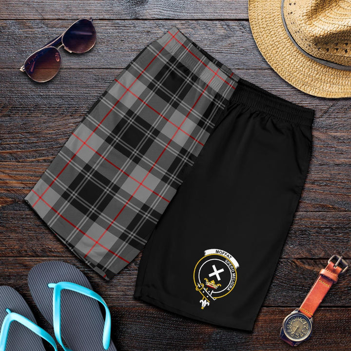 Scottish Moffat Clan Crest Tartan Half of Me Men's Shorts