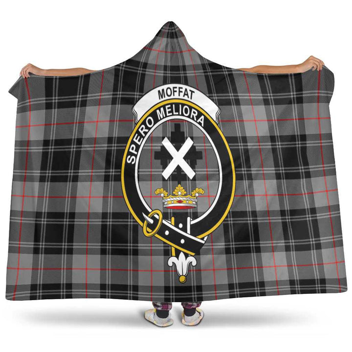 Scottish Moffat Clan Crest Tartan Hooded Blanket Tartan Plaid 1