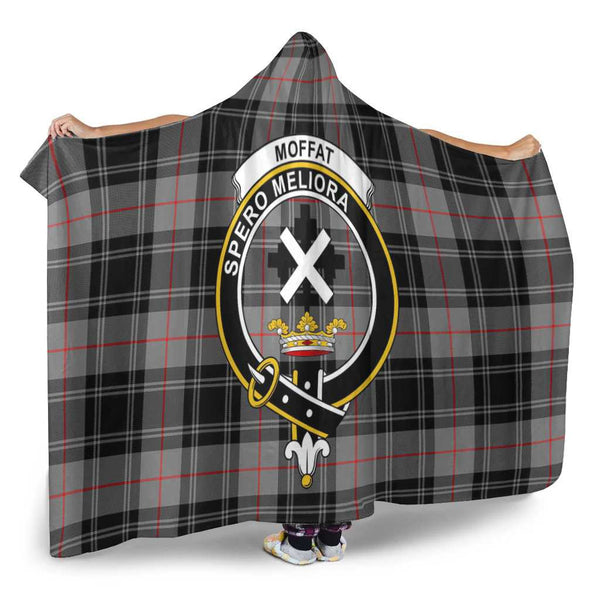 Scottish Moffat Clan Crest Tartan Hooded Blanket Tartan Plaid 2