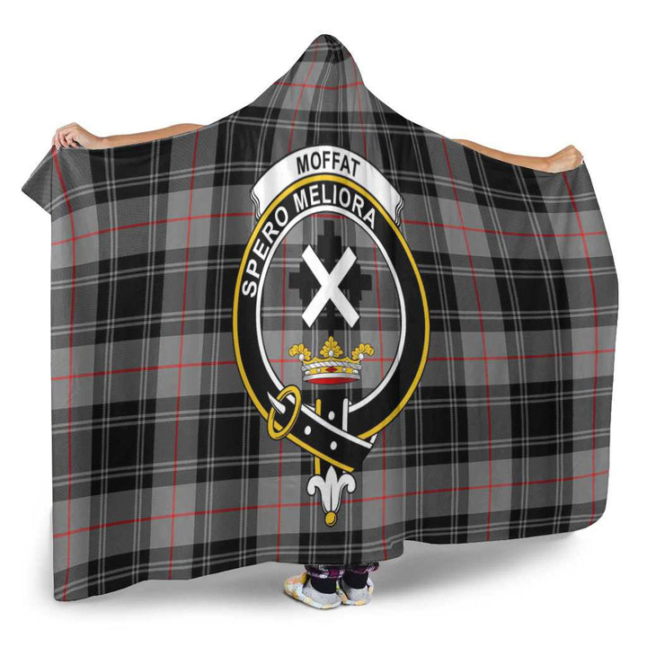 Scottish Moffat Clan Crest Tartan Hooded Blanket Tartan Plaid 2