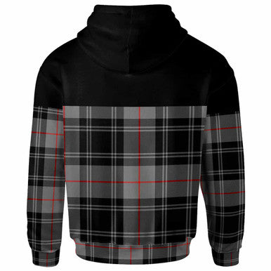 Scottish Moffat Clan Crest Tartan Hoodie - Horizontal Style Back Side Tartan Plaid