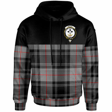 Scottish Moffat Clan Crest Tartan Hoodie - Horizontal Style Front Side Tartan Plaid
