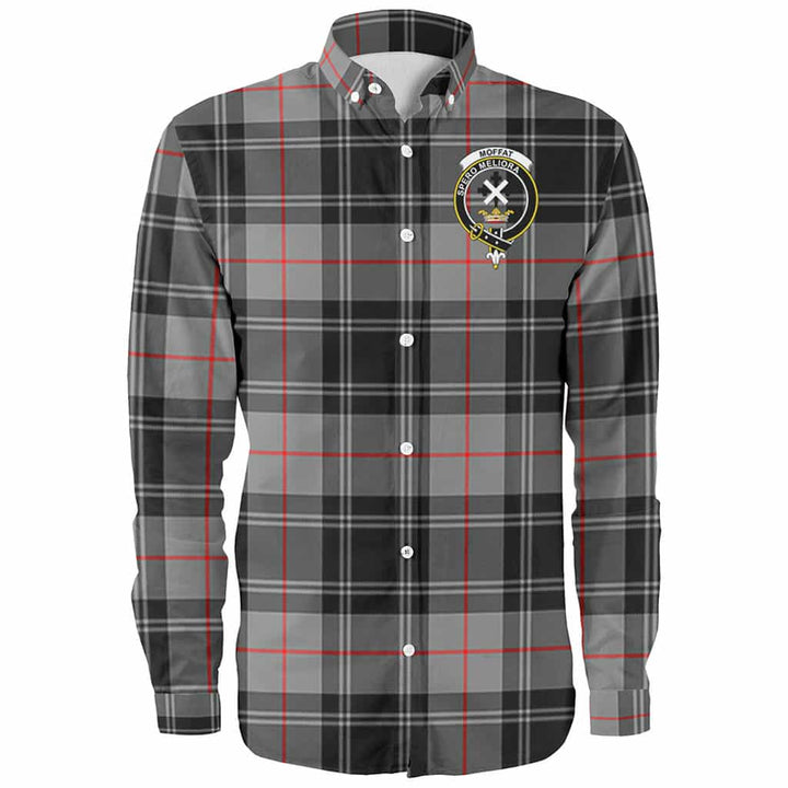 Scottish Moffat Clan Crest Tartan Long Sleeve Shirt Front Side Tartan Plaid
