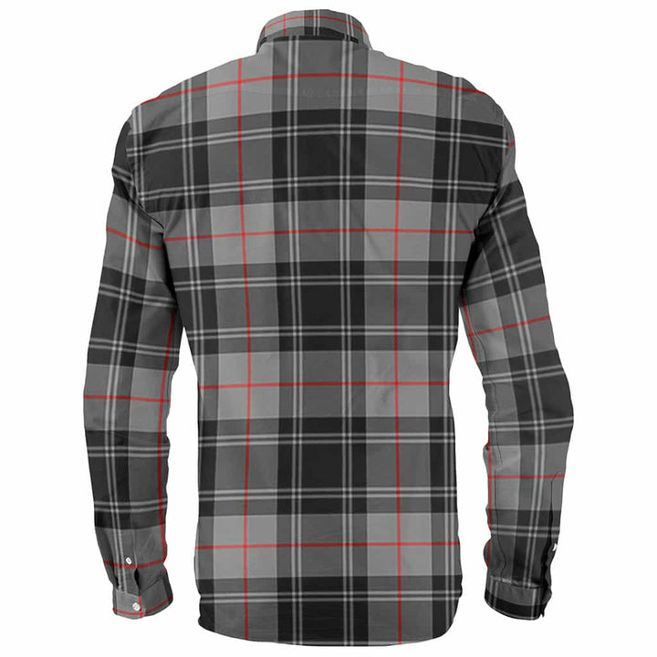 Scottish Moffat Clan Crest Tartan Long Sleeve Shirt Back Side Tartan Plaid