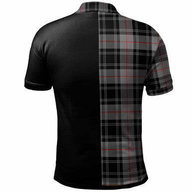 Scottish Moffat Clan Crest Tartan Polo Shirt - Half in Me Back Side Tartan Plaid