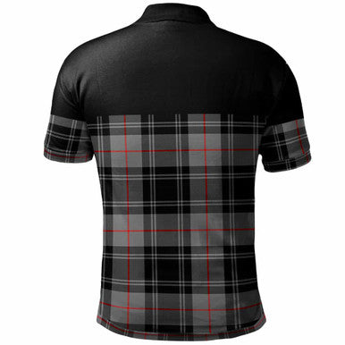 Scottish Moffat Clan Crest Tartan Polo Shirt - Horizontal Style Back Side Tartan Plaid