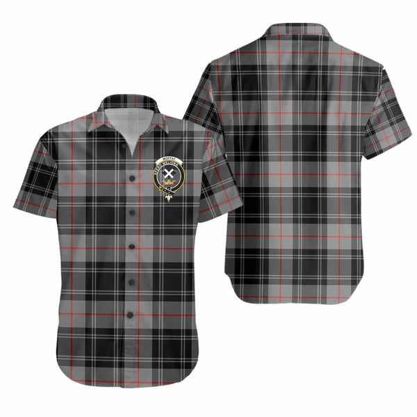 Scottish Moffat Clan Crest Tartan Short Sleeve Shirt Tartan Plaid